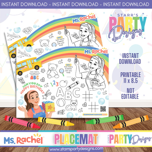 PLACEMAT ACTIVITY SHEET | MS. RACHEL B2