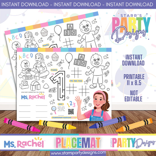 PLACEMAT ACTIVITY SHEET | MS. RACHEL C1