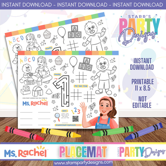 PLACEMAT ACTIVITY SHEET | MS. RACHEL C2