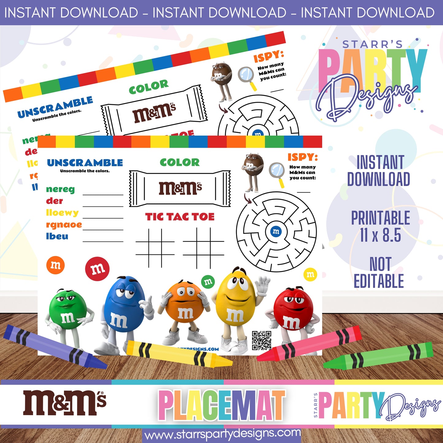PLACEMAT ACTIVITY SHEET | M&MS A2