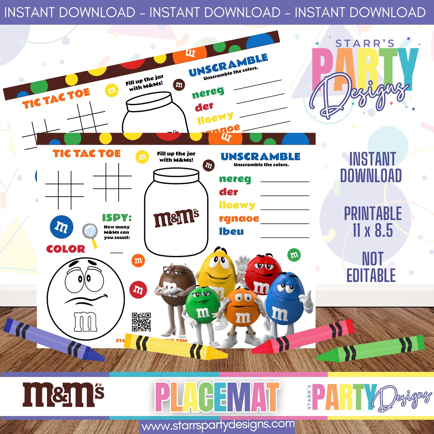 PLACEMAT ACTIVITY SHEET | M&MS A3