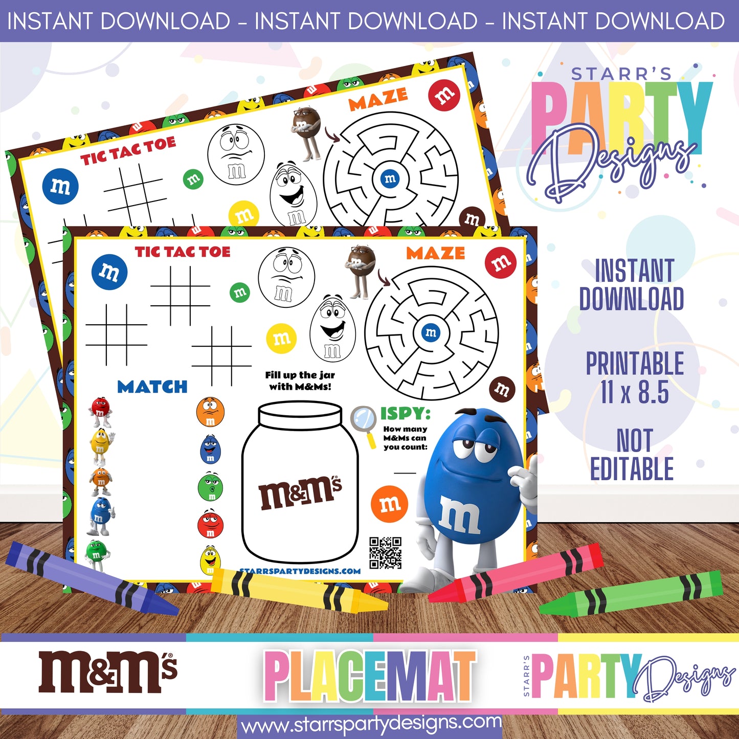 PLACEMAT ACTIVITY SHEET | M&MS A4