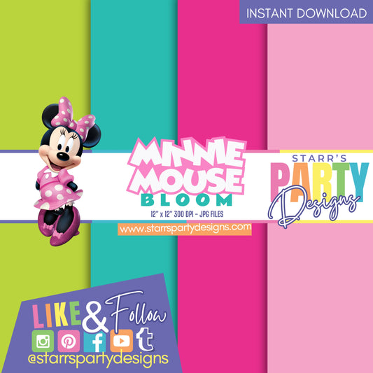 PAQUETE DE PAPEL SÓLIDO BLOOM DE MINNIE MOUSE