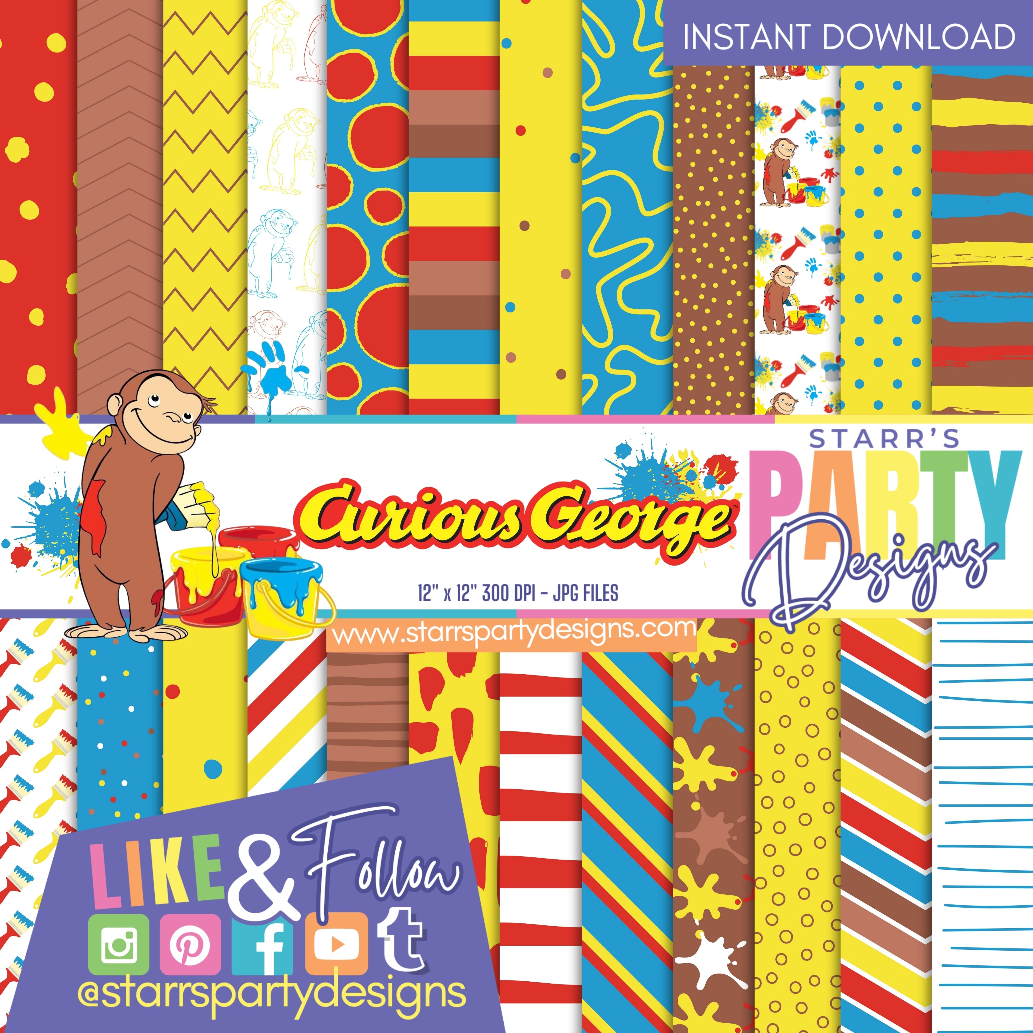 PAINTING WITH GEORGE PAPER PACK – Starr's Party Designs