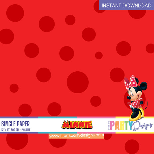 PAPEL DIGITAL MINNIE MOUSE ROJO 2
