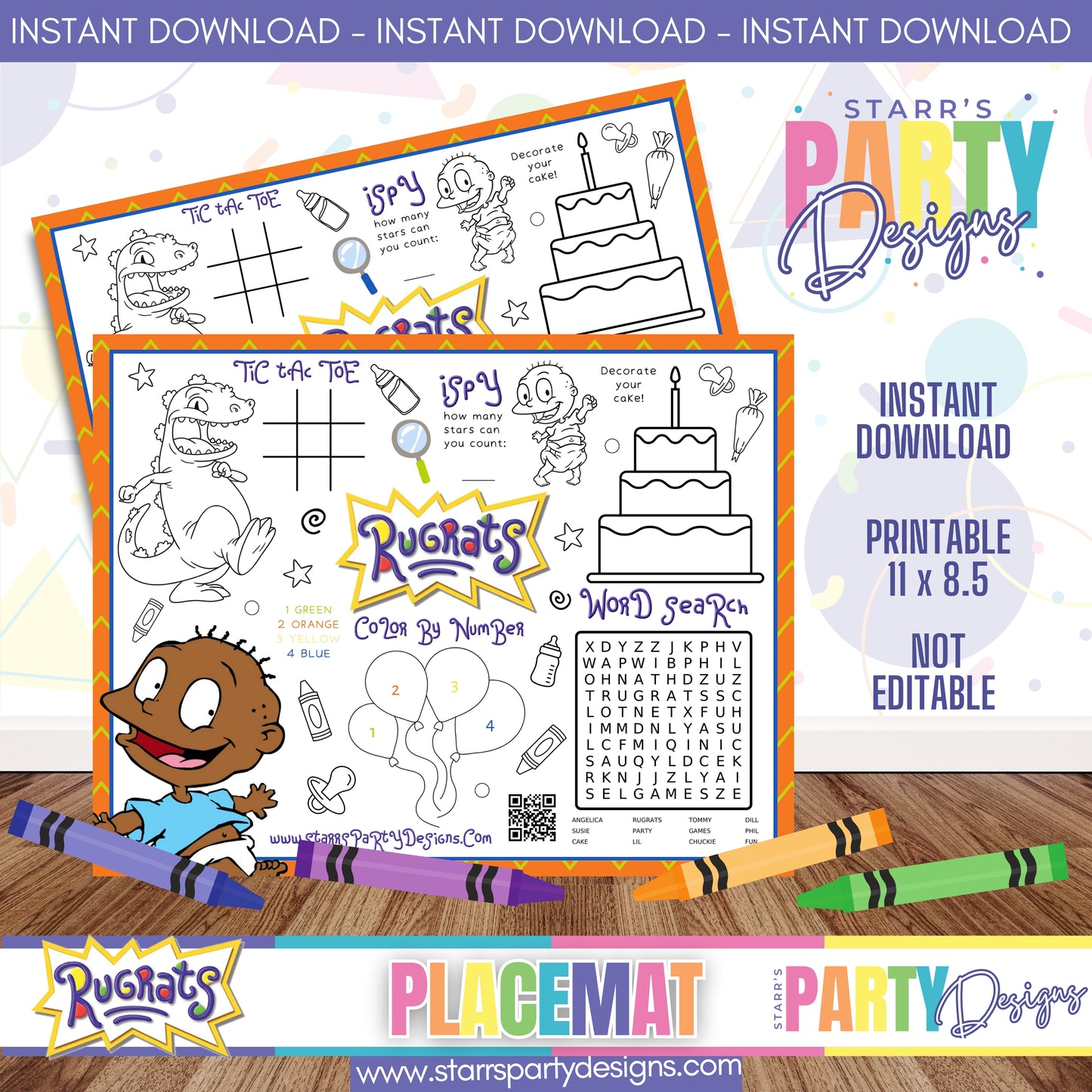PLACEMAT ACTIVITY SHEET | AFRO RUGRATS A3