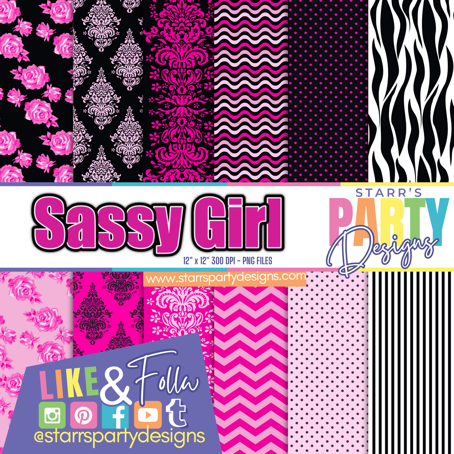 PAQUETE DE PAPEL SASSY GIRL