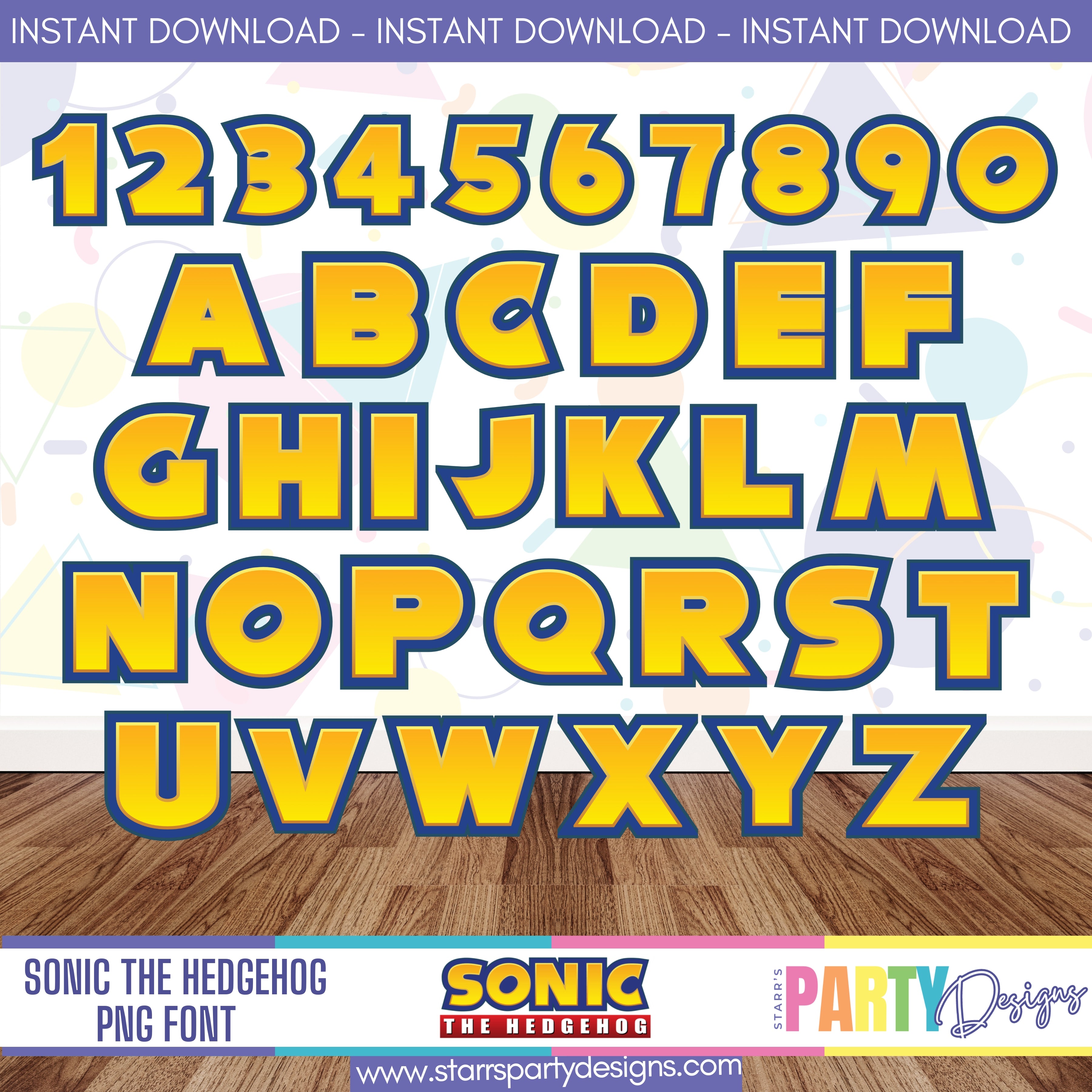Sonic R Font SONIC THE HEDGEHOG PNG FONT – Starr's Party Designs
