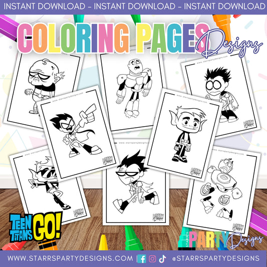 TEEN TITANS GO BOYS COLORING PAGES