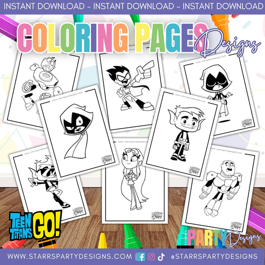 TEEN TITANS GO GANG COLORING PAGES