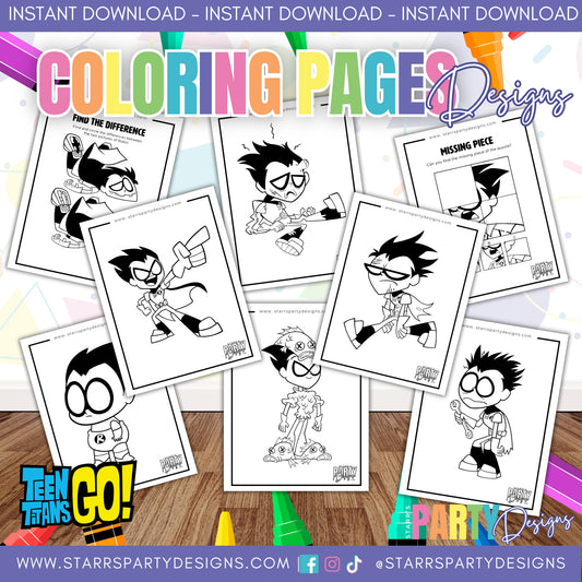 TEEN TITANS GO ROBIN COLORING PAGES