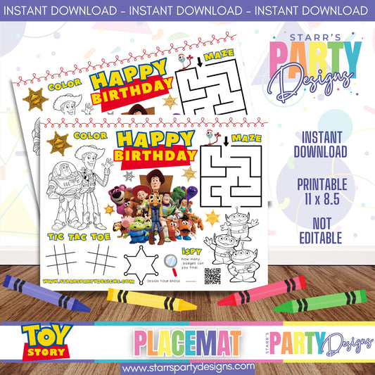 PLACEMAT ACTIVITY SHEET | TOY STORY A1