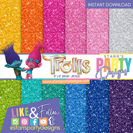 TROLLS GLITTER PAPER PACK