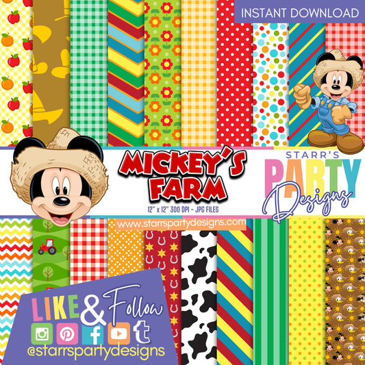 PAQUETE DE PAPEL DE LA GRANJA DE MICKEY