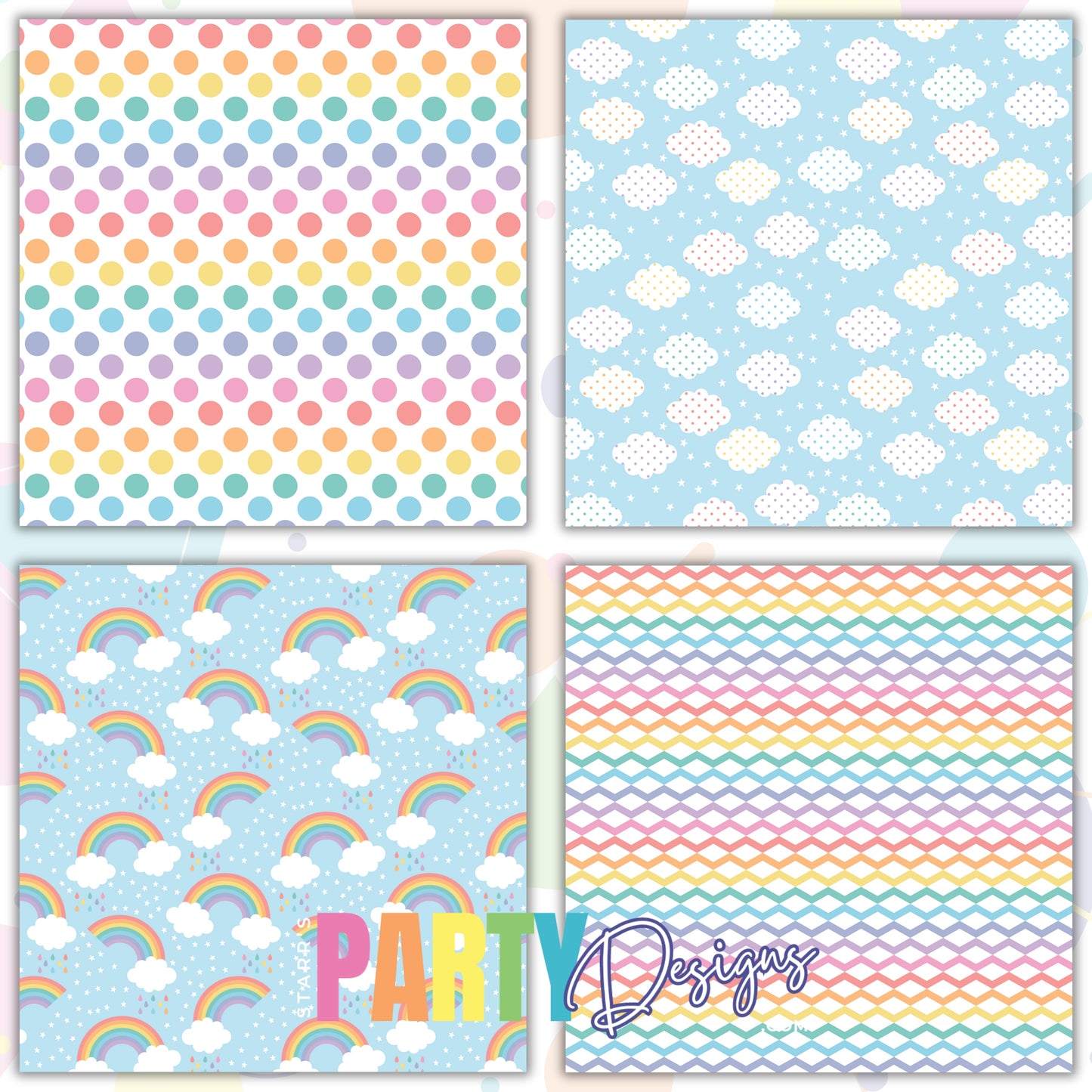 PAQUETE DE PAPEL ARCOÍRIS PASTEL